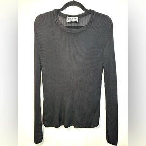 525 America Black Long Sleeve Ribbed Sweater